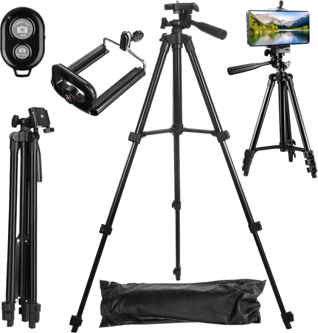 phone tripod with bluetooth remote 4-in-1