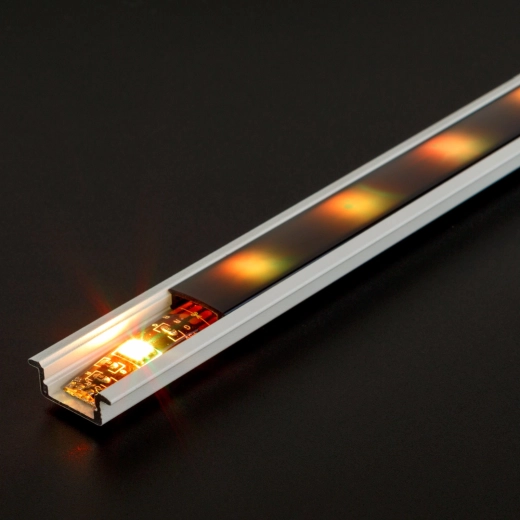 Weißes eingelassenes Aluminium-U-Profil für LED-Streifen, 1000 mm