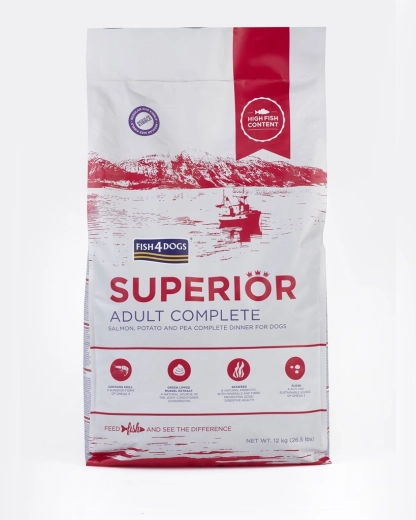 Fish4Dogs Superior Trockenfutter für erwachsene Hunde mit Lachs und Kartoffeln 12 kg