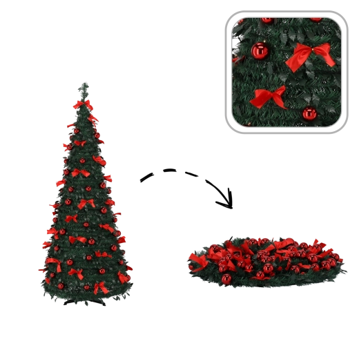 Foldable artificial Christmas tree Nina 120 cm with LED lighting