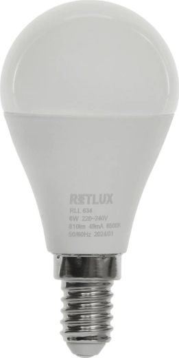 Ampoule LED mini globe E14 6 W blanc lumière du jour RETLUX