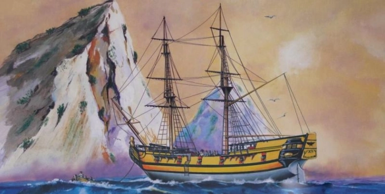 Black Falcon Pirate Ship Model 1:120