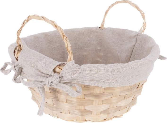 Dekorativer Korb aus Bambus und Baumwolle 21,5 × 14 cm
