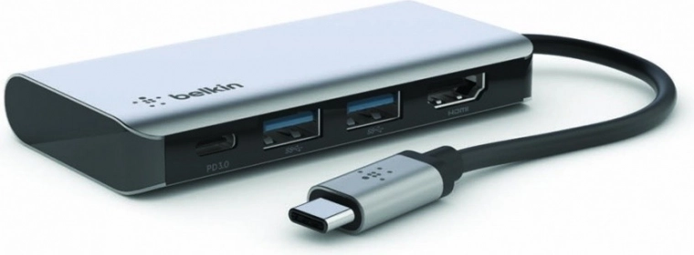 Adaptateur multiport USB‑C 4‑en‑1 avec HDMI 4K et alimentation 100 W