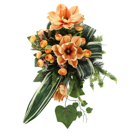 Realistisches Aussehen der Blumen und üppiges Grün