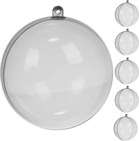 Transparent Christmas Balls 10 cm - Set of 5 pcs Ruhhy