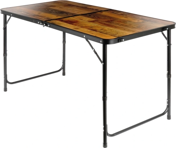 Durable wood-look tabletop and aluminum frame
