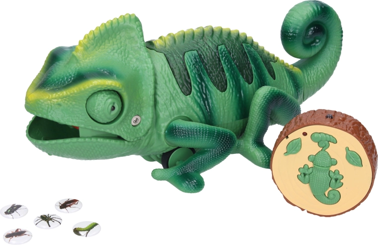 Op afstand bestuurbare kameleon met lichteffecten, 28 cm