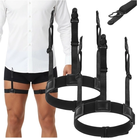 Ruhhy Herren-Hemdenhalter zum Fixieren des Hemdes in der Hose, schwarz