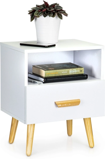 Practical drawer and open shelf