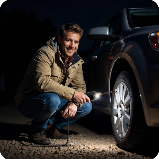 LED flashlight with SOS for safe use in the dark