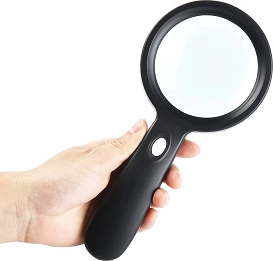 XL glass magnifying glass with LED lighting 10×