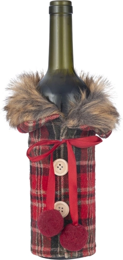 Bottle Cover 17 × 24 cm – Red Plaid