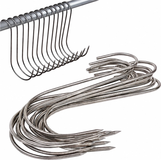 Steel hooks for smoking meat 15 cm (15 pcs)