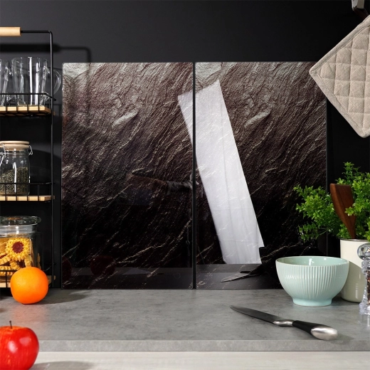 Tempered glass with a stone look