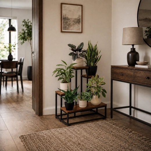 Loft look: black steel and aged oak decor