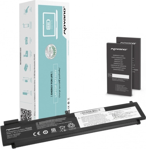 Movano-accu voor Lenovo ThinkPad T480s (L17L3P71, 01AV478) 4650 mAh 54 Wh