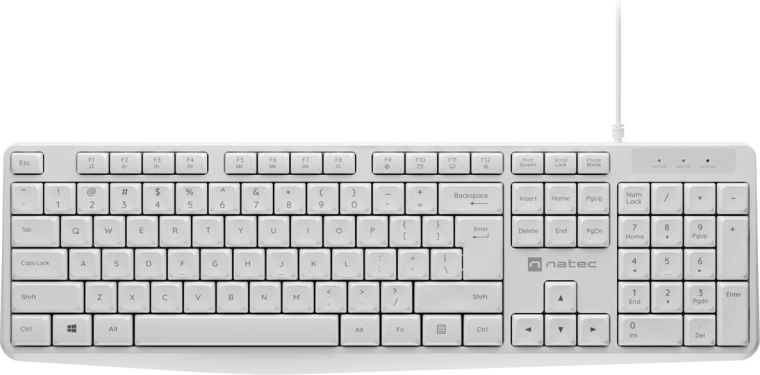Natec Nautilus slim office keyboard US white