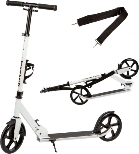 Städtischer klappbarer Roller für Kinder und Teenager mit verstellbarer Höhe 95–105 cm und 200-mm-Rädern – Weiß