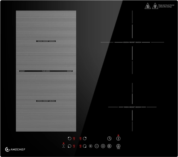 Amzchef built-in induction hob 60 cm, 4 zones with Flex Zone