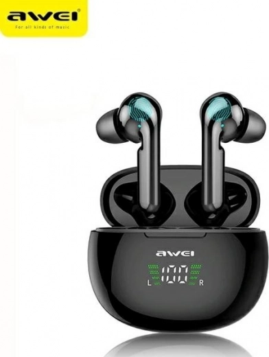 Écouteurs sans fil Bluetooth 5.0 TWS AWEI T15P noir