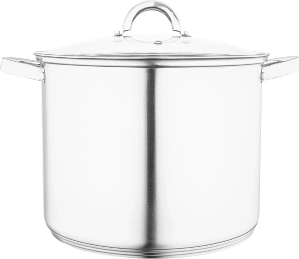 Tall stainless steel pot FABIO 15 l with lid 30 cm
