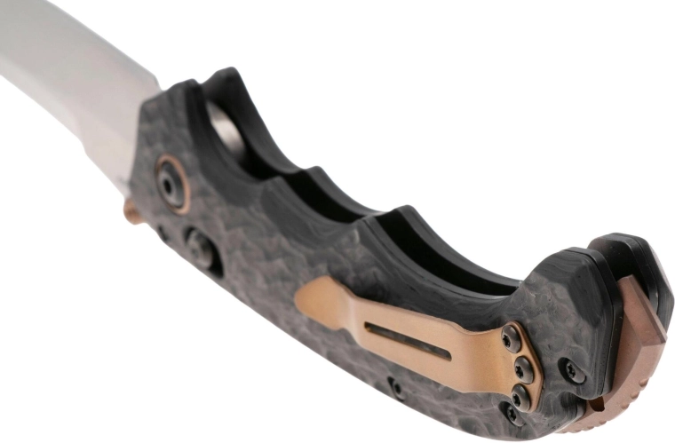 Marbled carbon fiber scales with aggressive texture