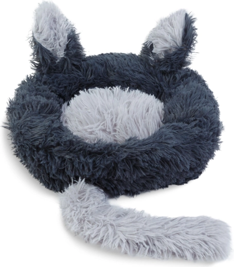Rundes Katzenbett 40 cm schwarz