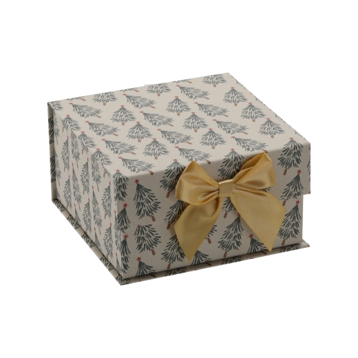 Weihnachts-Geschenkbox mit goldener Schleife 20 × 20 × 11 cm