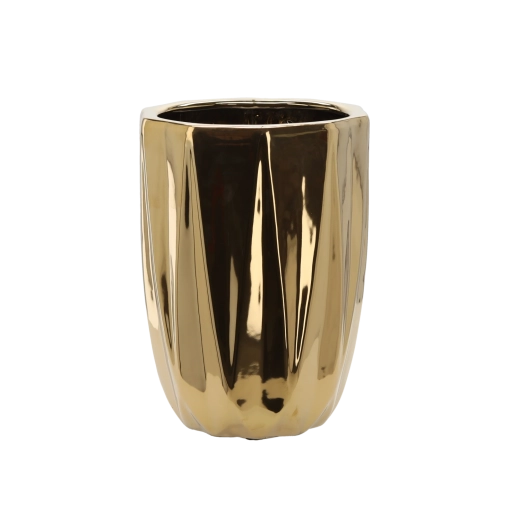 Ceramic flower pot cover 24 × 24 × 32 cm – gold