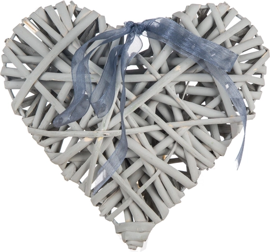 Decoratief hart 15 × 15 cm grijs