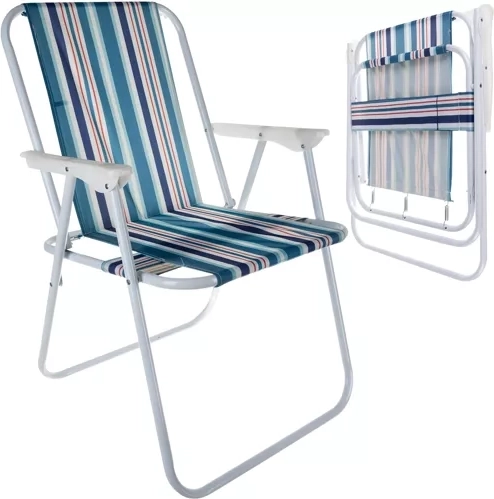 Folding camping chair BERGAMO with reinforced seat