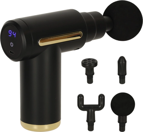 Pistolet de massage LED 4-en-1 noir