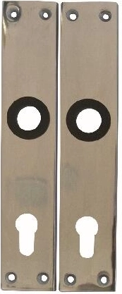 Door escutcheon plate 72 with cylinder K 489, aluminum, 1 pair