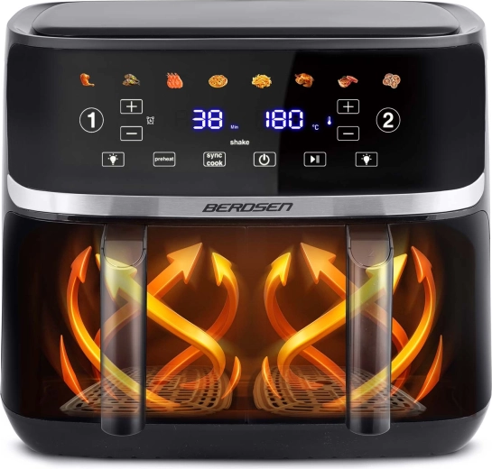 Leistungsstarker Heißluftstrom und 8 Programme