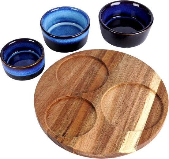 Stable wooden tray with precision-cut recesses