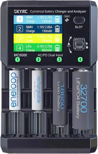 SkyRC MC5000 Cylindrical Battery Charger and Analyzer with USB-C