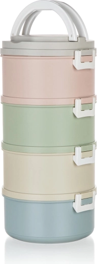 4-tier lunch box 0.7 l AVANZA – pastel colors