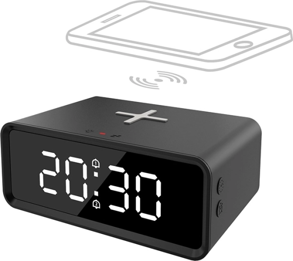 Solight digitaler Wecker mit kabelloser Qi-Ladefunktion