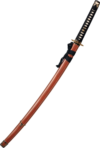 Lacquered wooden scabbard in terracotta