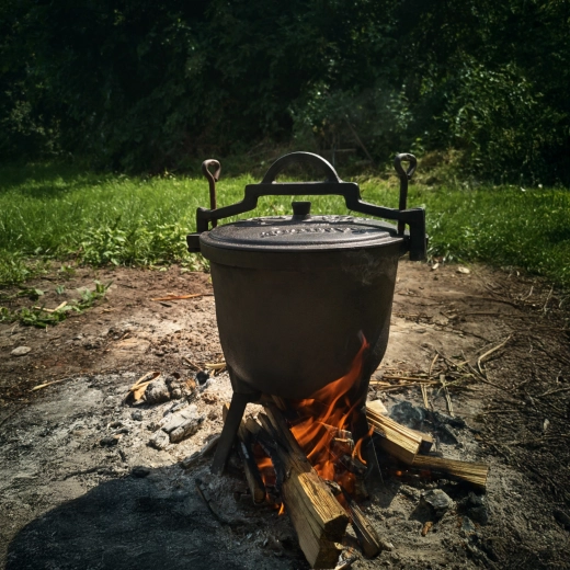 Stabiles Dreibein zum Kochen über dem Feuer