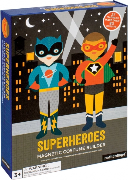 Petit Collage magnetic dress-up set – superheroes