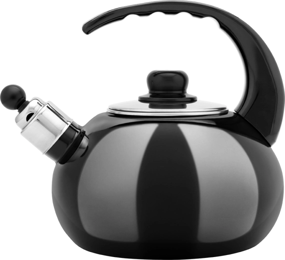 Enamel tea kettle 2.5 l, black