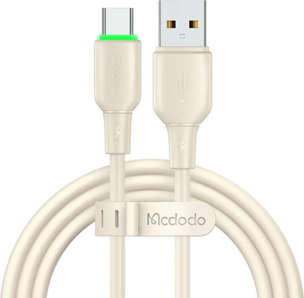 USB‑C‑Kabel Mcdodo mit LED‑Diode 1,2 m, beige