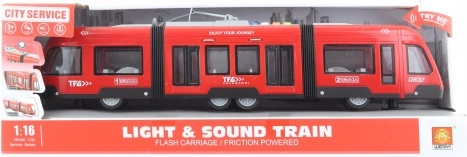 Rode tram op batterijen met effecten