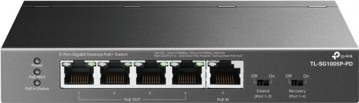 Commutateur réseau TP-Link TL-SG1005P-PD avec 5 ports PoE gigabit