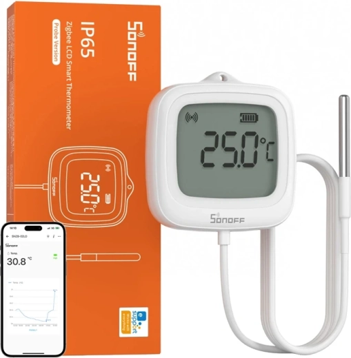 Zigbee-Temperatursensor SONOFF SNZB-02LD mit LCD-Display und Sonde