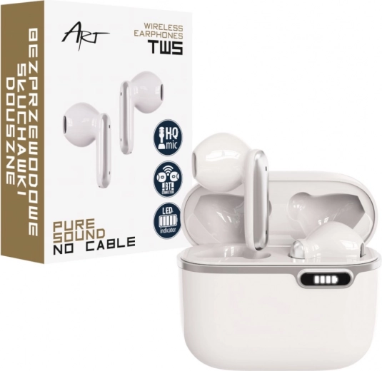 Bluetooth oortelefoon met HQ microfoon TWS wit