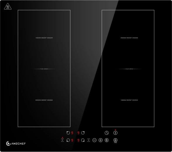 Amzchef 60 cm built-in induction hob with 4 zones and FlexZone