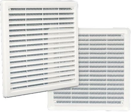 Ventilation grille with mesh, white 150 × 150 mm